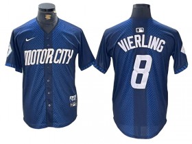 Detroit Tigers #8 Matt Vierling Navy 2024 City Connect Limited Jersey