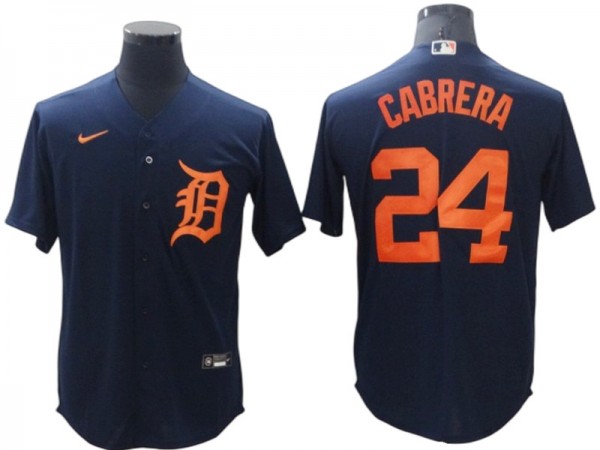 Detroit Tigers #24 Miguel Cabrera Navy Cool Base Jersey