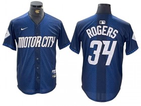 Detroit Tigers #34 Jake Rogers Navy 2024 City Connect Limited Jersey