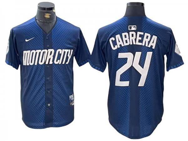 Detroit Tigers #24 Miguel Cabrera Navy 2024 City Connect Limited Jersey