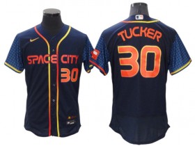 Houston Astros #30 Kyle Tucker Navy 2022 City Connect Flex Base Jersey