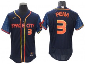 Houston Astros #3 Jeremy Peña Navy 2022 City Connect Flex Base Jersey