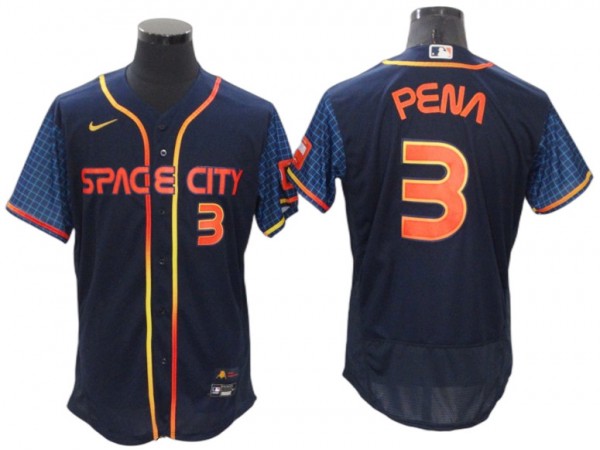 Houston Astros #3 Jeremy Peña Navy 2022 City Connect Flex Base Jersey