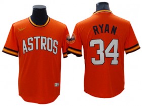 Houston Astros #34 Nolan Ryan Orange Cooperstown Collection Cool Base Jersey