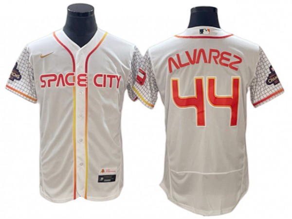 Houston Astros #44 Yordan Álvarez White City Connect World Series Champion Jersey