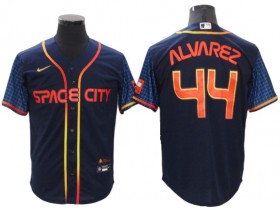 Houston Astros #44 Yordan Alvarez Navy 2022 City Connect Cool Base Jersey