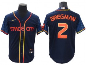 Houston Astros #2 Alex Bregman Navy 2022 City Connect Cool Base Jersey