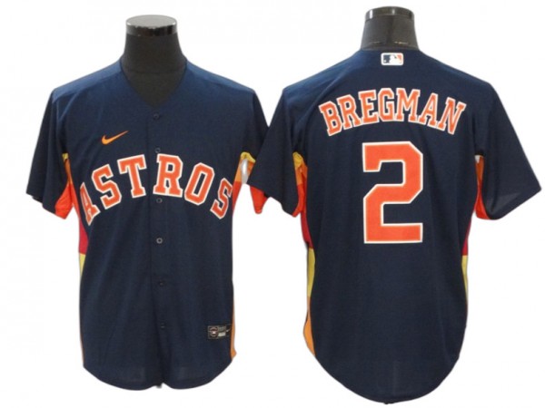 Houston Astros #2 Alex Bregman Navy Alternate Cool Base Jersey