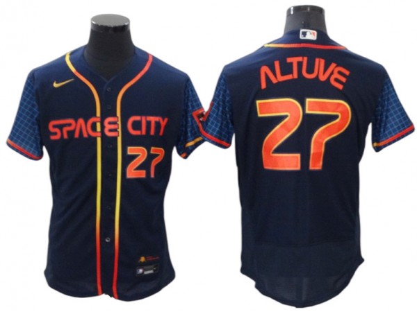 Houston Astros #27 Jose Altuve Navy 2022 City Connect Flex Base Jersey