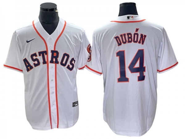 Houston Astros #14 Mauricio Dubón White Cool Base Jersey