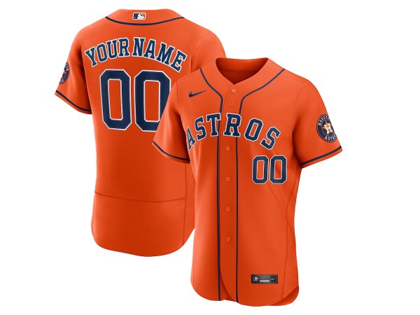 Custom Houston Astros Flex Base Jersey - Orange/White/Gray/Navy 