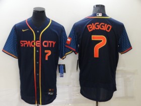 Houston Astros #7 Craig Biggio Navy 2022 City Connect Flex Base Jersey