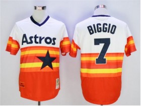 Houston Astros #7 Craig Biggio Orange Cooperstown Throwback Jersey