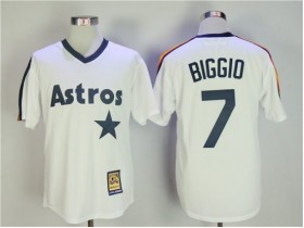 Houston Astros #7 Craig Biggio White Cooperstown Collection Throwbacks Jersey