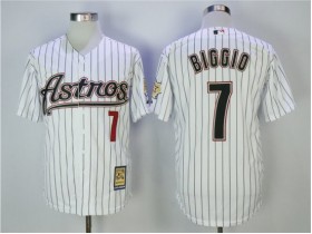 Houston Astros #7 Craig Biggio White Pinstripe Cooperstown Collection Jersey