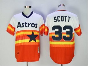 Houston Astros #33 Mike Scott Orange Cooperstown Collection Throwback Jersey