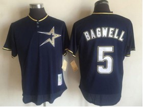 Houston Astros #5 Jeff Bagwell Navy Cooperstown Mesh Batting Practice Jersey