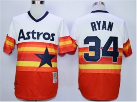 Houston Astros #34 Nolan Ryan Orange Cooperstown Collection Throwback Jersey