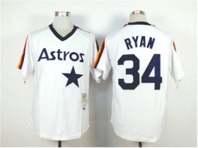 Houston Astros #34 Nolan Ryan White Throwback Jersey