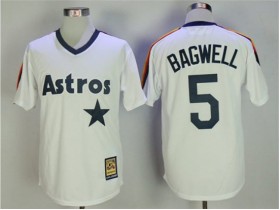 Houston Astros #5 Jeff Bagwell White Throwbacks Cooperstown Collection Jersey