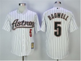 Houston Astros #5 Jeff Bagwell White Pinstripe Cooperstown Collection Jersey