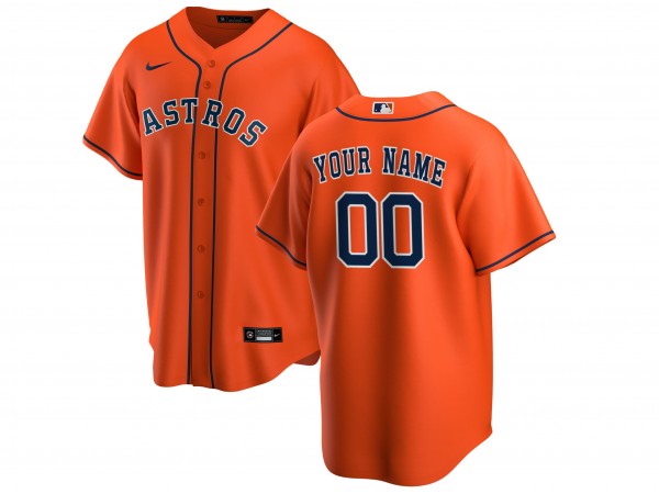 Custom Houston Astros Cool Base Jersey - Orange/White/Gray/Navy 