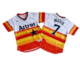 Houston Astros #7 Craig Biggio Orange Cooperstown Collection Player Jersey