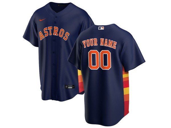 Custom Houston Astros Cool Base Jersey - Orange/White/Gray/Navy 