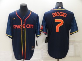 Houston Astros #7 Craig Biggio Navy 2022 City Connect Cool Base Jersey