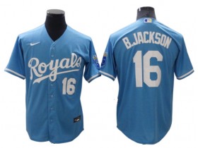 Kansas City Royals #16 Bo Jackson Light Blue Cool Base Jersey