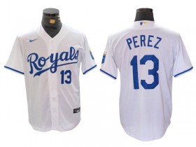 Kansas City Royals #13 Salvador Perez White Limited Jersey