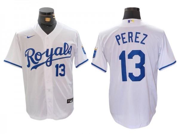 Kansas City Royals #13 Salvador Perez White Limited Jersey