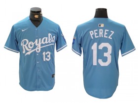 Kansas City Royals #13 Salvador Perez White Limited Jersey