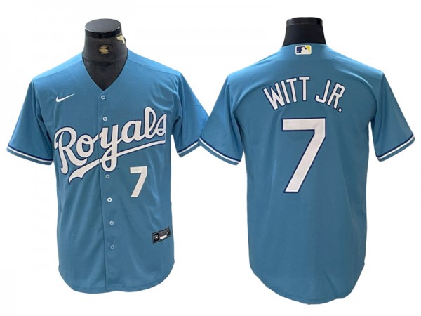 Kansas City Royals #7 Bobby Witt Jr. Light Blue Limited Jersey