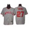 Los Angeles Angels #27 Mike Trout Gray Road Flex Base Jersey