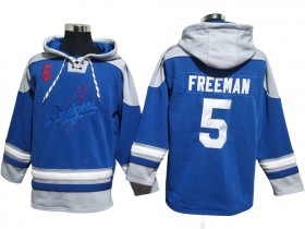 Los Angeles Dodgers #5 Freddie Freeman Blue Pullover Hoodie