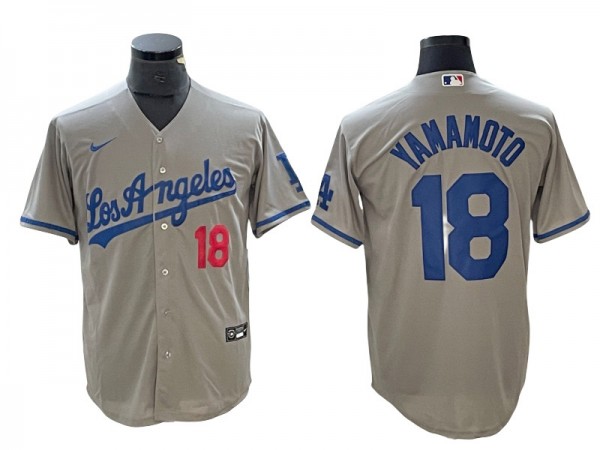 Los Angeles Dodgers #18 Yoshinobu Yamamoto Gray Limited Jersey