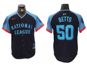 National League #50 Mookie Betts Navy 2024 MLB All-Star Game Limited Jersey