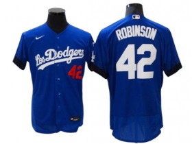 Los Angeles Dodgers #42 Jackie Robinson Royal 2021 City Connect Flex Base Jersey