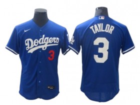 Los Angeles Dodgers #3 Chris Taylor Royal Alternate Flex Base Jersey