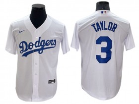 Los Angeles Dodgers #3 Chris Taylor White Home Cool Base Jersey