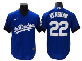 Los Angeles Dodgers #22 Clayton Kershaw Royal City Connect Cool Base Jersey