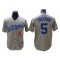 Los Angeles Dodgers #5 Freddie Freeman Gray Road Cool Base Jersey