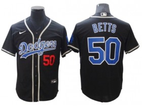 Los Angeles Dodgers #50 Mookie Betts Black Fashion Cool Base Jersey