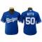 Youth LA Dodgers #50 Mookie Betts Cool Base Jersey - Royal/White/Gray