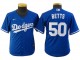 Youth LA Dodgers #50 Mookie Betts Cool Base Jersey - Royal/White/Gray