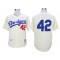 Los Angeles Dodgers #42 Jackie Robinson Cream 1955 Throwback Jersey