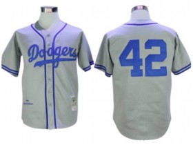 Los Angeles Dodgers #42 Jackie Robinson Gray 1955 Throwback Jersey