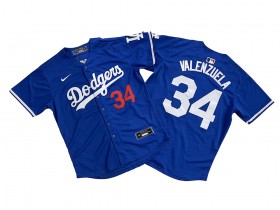 Los Angeles Dodgers #34 Fernando Valenzuela Royal Limited Jersey