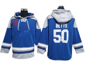 Los Angeles Dodgers #50 Mookie Betts Blue Pullover Hoodie